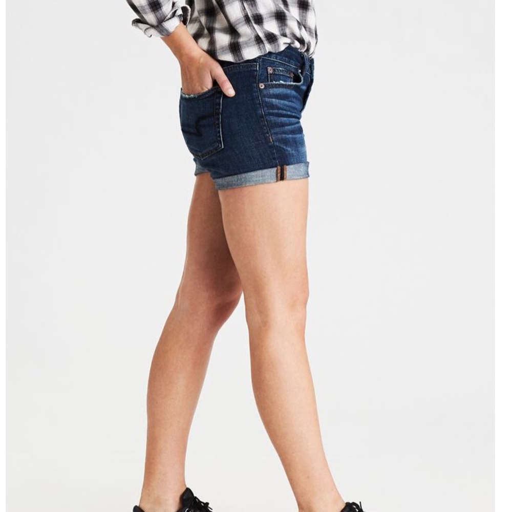 American Eagle distressed midi shorts